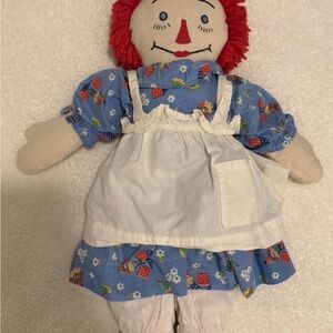Handmade Vintage  Raggedy Ann Doll Rare Blue Eyes EUC